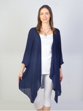 Solid Long-Sleeved Maxi Cardigan